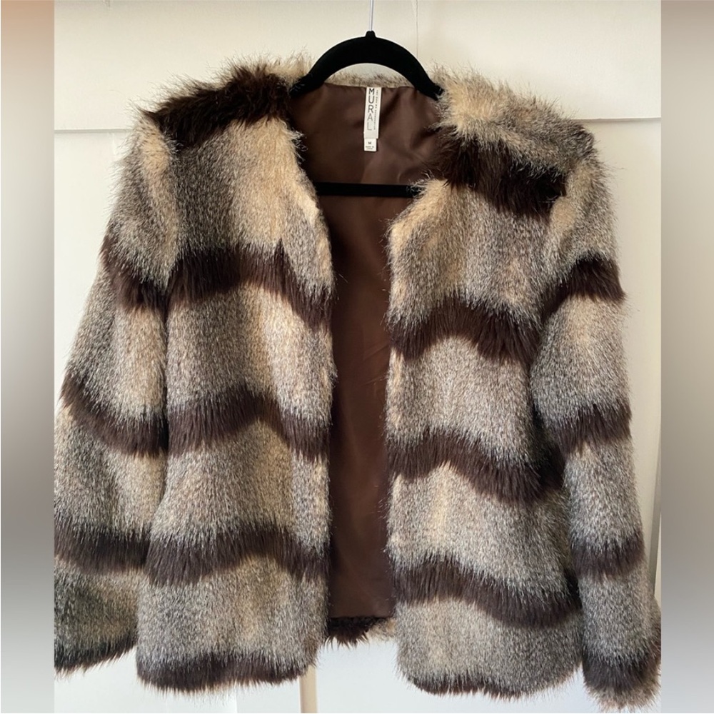 Mural Brown and Cream Teddy Jacket